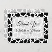 牛の模様の背景結婚に感謝のはがき ポストカード (正面/裏面)