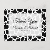 牛の模様の背景結婚に感謝のはがき ポストカード (正面)