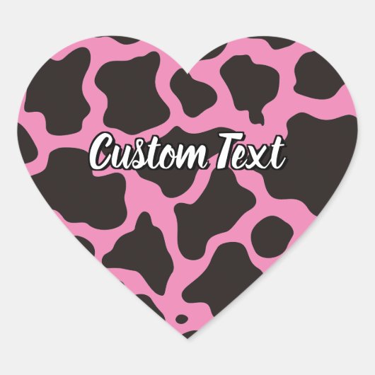 牛の模様シール ハートシール (正面)