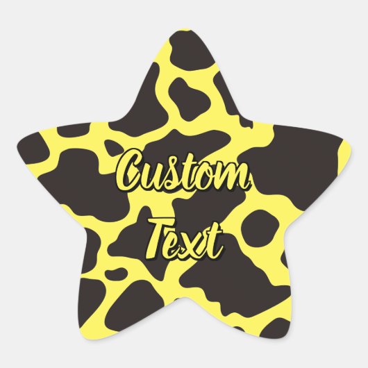 牛の模様シール 星シール (正面)