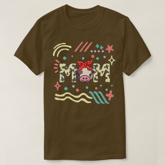 牛の母の日の牛の恋人の妻ファーム動物ファ Tシャツ (デザイン正面)