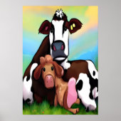 牛の母子 | AIアートポスター ポスター (正面)