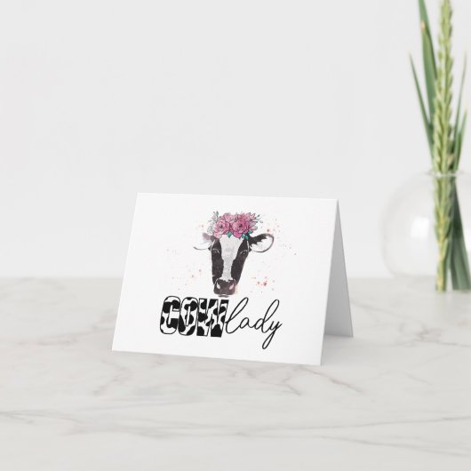 牛の母親パーソナライズされた カード (正面)