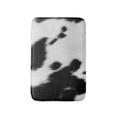 牛の毛の黒と白の西洋風の浴室 バスマット (正面縦)