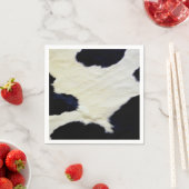 牛の毛皮のテクスチャ白黒カスタマイズ スタンダードカクテルナプキン (インサイチュ)