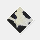 牛の毛皮のテクスチャ白黒カスタマイズ スタンダードカクテルナプキン (角)