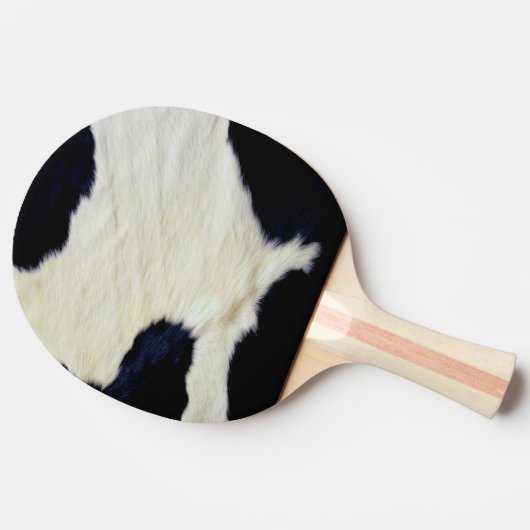 牛の毛皮のテクスチャ白黒カスタマイズ 卓球ラケット (横)