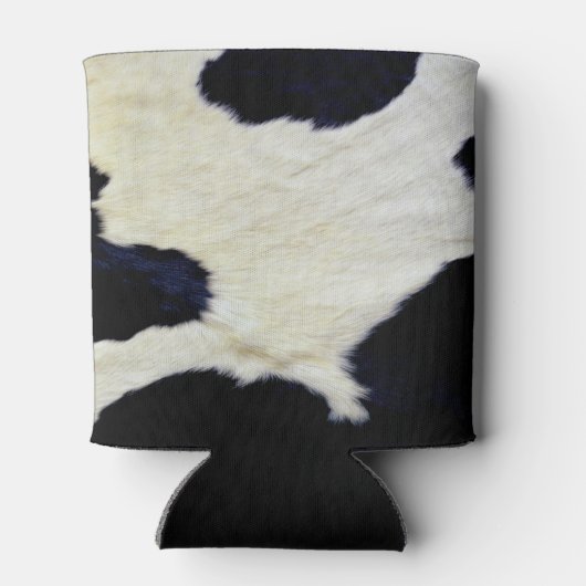 牛の毛皮のテクスチャ白黒カスタマイズ 缶クーラー (裏面)