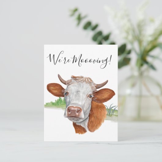 牛の水の色を動かすアナウンス 案内ポストカード (スタンド正面)