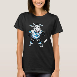 牛の氷上ホッケー Tシャツ