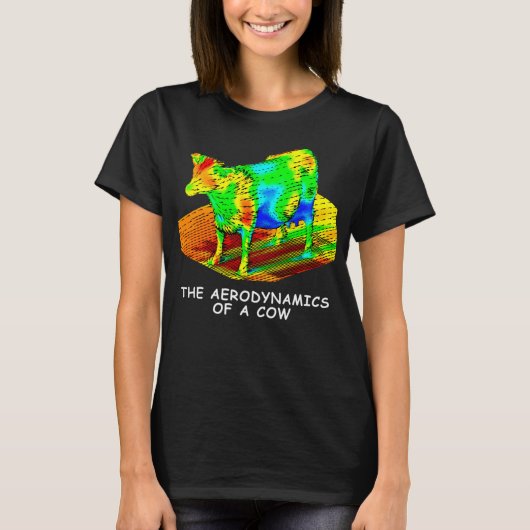 牛の流体力学 Tシャツ (正面)