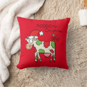 牛の漫画おもしろいクリスマスホリデー クッション (ブランケット)
