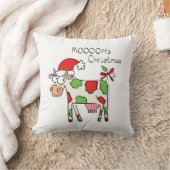 牛の漫画おもしろいクリスマスホリデー クッション (ブランケット)
