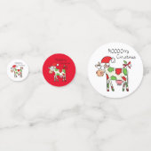 牛の漫画おもしろいクリスマスホリデー コンフェッティ (正面)