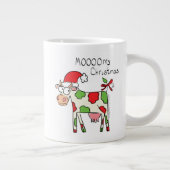 牛の漫画おもしろいクリスマスホリデー ジャンボコーヒーマグカップ (右)