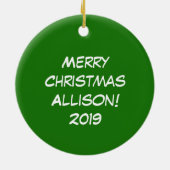 牛の漫画おもしろいクリスマスホリデー セラミックオーナメント (裏面)