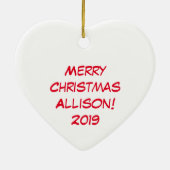 牛の漫画おもしろいクリスマスホリデー セラミックオーナメント (裏面)