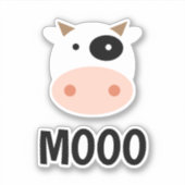 牛の漫画のビニールのシール シール (正面)