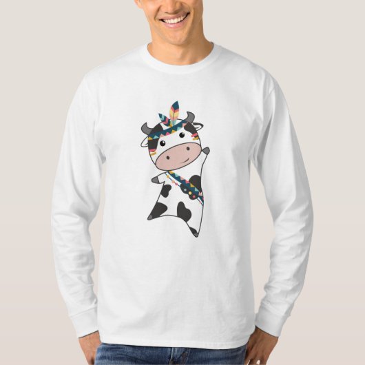 牛の牛のインディアン羽カーニバル Tシャツ (正面)