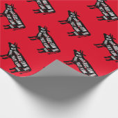 牛の牛の牛の肉はクリスマスを切る ラッピングペーパー (角)