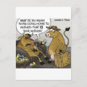 牛の牛の離婚おもしろい漫画のギフト&ティー ポストカード (正面)