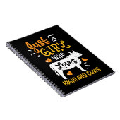 牛の牛ハイランド牛ただ女の子が高い愛 ノートブック (右側)