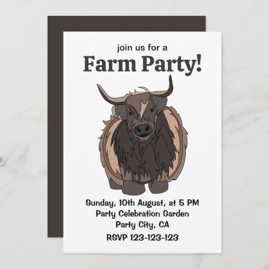 牛の牛 招待状 (正面/裏面)