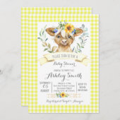 牛の牧場のベビーシャワー招待状（性別問わず） 招待状 (正面/裏面)