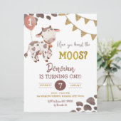 牛の牧場の男の子のベビーシャワー招待状 招待状 (スタンド正面)