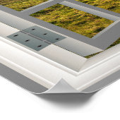 牛の牧場フェイク窓カントリー側トワイライト ポスター (角)