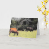 牛の牧場 カード (黄色い花)