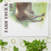 牛の牧場 キッチンタオル (折り畳み)