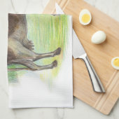 牛の牧場 キッチンタオル (四つ折り)