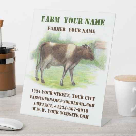 牛の牧場 台座サイン (インサイチュ)