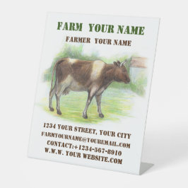 牛の牧場 台座サイン