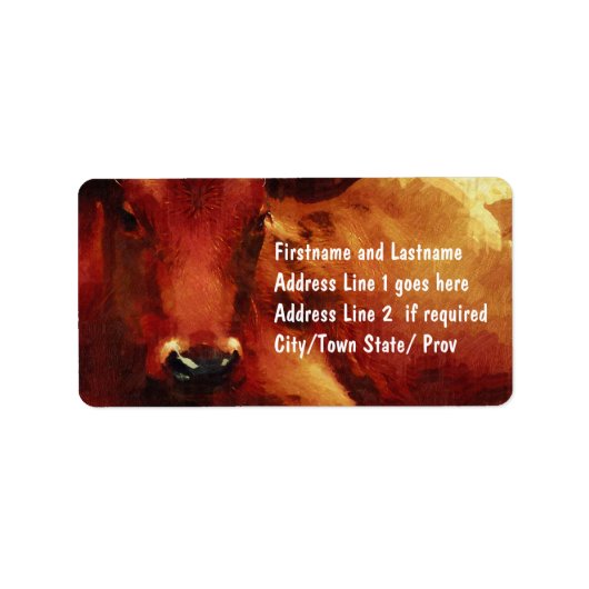 牛の牧場、肉屋または牛の飼料 ラベル (正面)