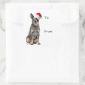 牛の犬のクリスマスギフトシール スクエアシール (バッグ)