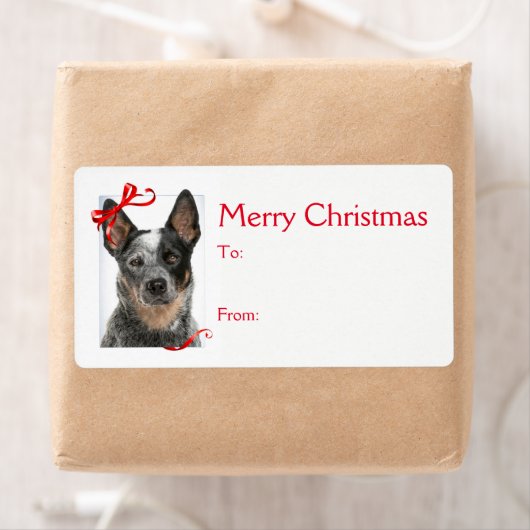 牛の犬のクリスマスギフトシール ラベル (インサイチュ)
