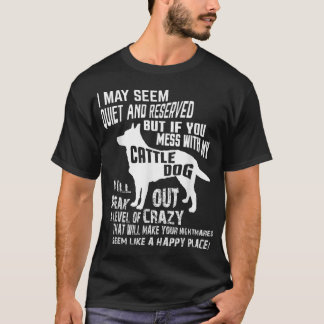 牛の犬のシャ熱狂するツおもしろいブルーヒーラーTシャツ Tシャツ