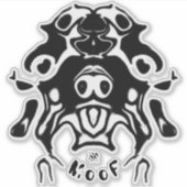 牛の犬のスケッチv3 シール (正面)