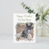 牛の犬の写真のプレースホル恋しく思ダーのYouテンプレート ポストカード (スタンド正面)