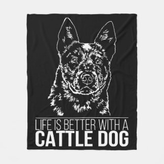 牛の犬の生活がより良い犬のことわざ フリースブランケット