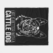 牛の犬の生活がより良い犬のことわざ フリースブランケット (正面(横))