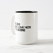 牛の犬を飼うコーヒーマグ ツートーンマグカップ (正面左)