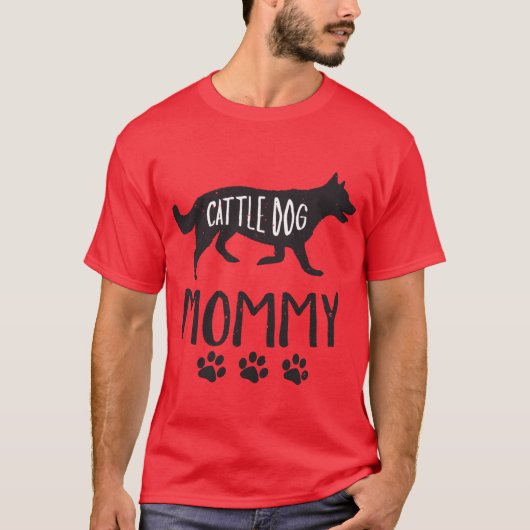 牛の犬モーミーオーストラリアの牛の犬の家族 Tシャツ (正面)
