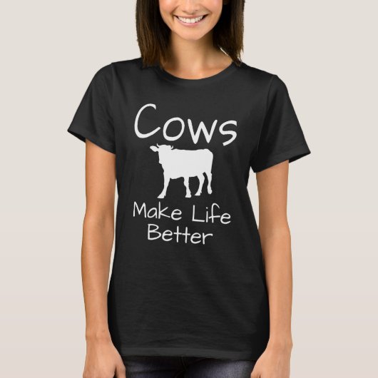 牛の生活をより良い牛乳製品農家農業 Tシャツ (正面)