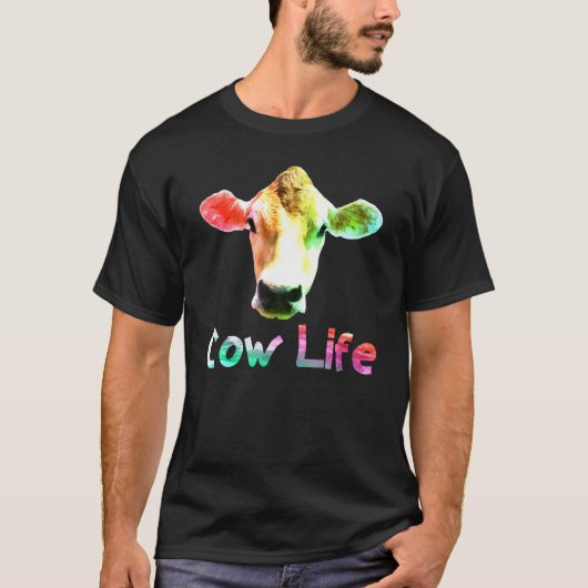 牛の生活 農家 酪農 ヴィーガン ノベルティ Tシャツ (正面)
