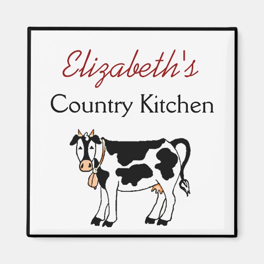 牛の田舎のキッパーソナライズされたチン マグネット (正面)