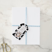 牛の男女兼用誕生日 ギフトタグ (より糸つき)