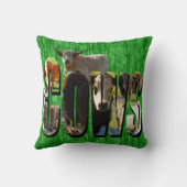 牛の画像で作られた牛のロゴ クッション (裏面)